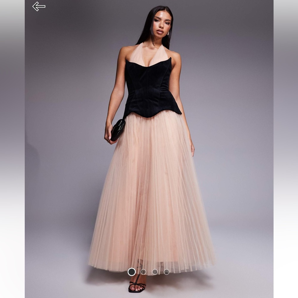 ASOS Black and Blush Tulle A-Line dress